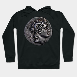 Alexander the Great Head Ancient Greece Coin Design Hoodie